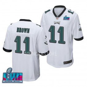 Men's A.J. Brown hiladelphia Eagles Super Bowl LVII White #11 Game Jersey