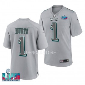 Philadelphia Eagles Jalen Hurts Super Bowl LVII #1 Gray Atmosphere Fashion Jersey Men's