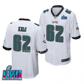 Men's Jason Kelc Philadelphia Eagles Super Bowl LVII White #62 Game Jersey