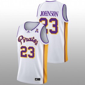 Brandon Johnson #23 White ECU Pirates 2022-23 College Basketball Jersey