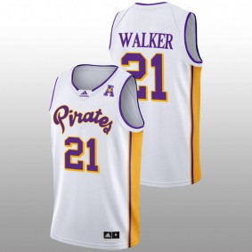 Jaden Walker #21 White ECU Pirates 2022-23 College Basketball Jersey