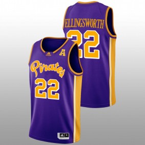 ECU Pirates Jaxon Ellingsworth 2022-23 Purple College Basketball Men Jersey