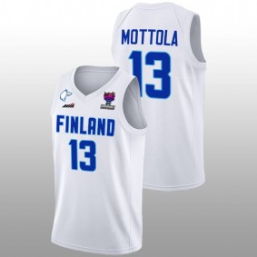 Hanno Mottola #13 White Finland Home FIBA EuroBasket 2022 Jersey