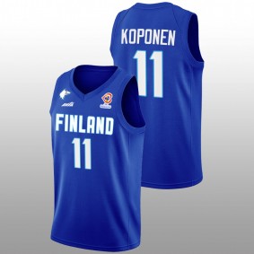 Finland Petteri Koponen Blue 2022 FIBA Basketball World Cup Away Men Jersey