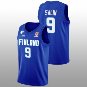 Finland Sasu Salin Blue 2022 FIBA Basketball World Cup Away Men Jersey