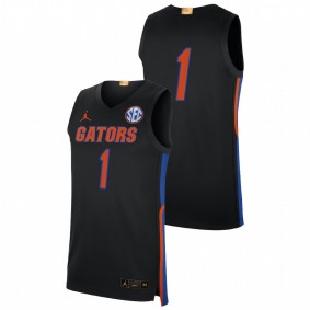 #1 Black Florida Gators 2021-22 College Basketball Elite Limited Jersey