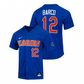 Hunter Barco Florida Gators #12 College Baseball Men Royal Jersey Full-Button