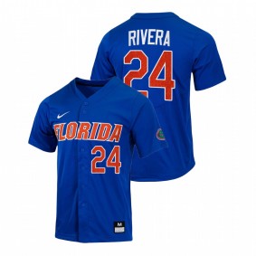 Josh Rivera Florida Gators #24 College Baseball Men Royal Jersey Full-Button