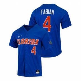 Jud Fabian Florida Gators #4 College Baseball Men Royal Jersey Full-Button