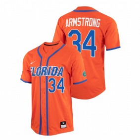 Florida Gators #34 Kris Armstrong College Baseball Orange Jersey Full-Button Men