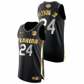 Florida Gators Phlandrous Fleming Jr. 2021-22 Black Golden Edition Authentic Men Jersey