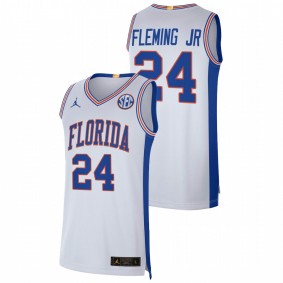 Florida Gators Phlandrous Fleming Jr. 2021-22 White Elite Limited College Basketball Men Jersey