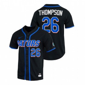 Florida Gators #26 Sterlin Thompson College Baseball Black Jersey Full-Button Men