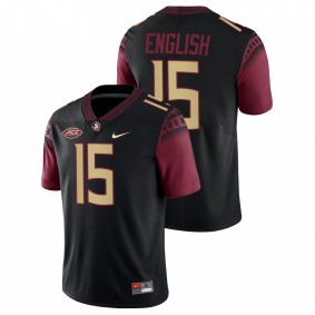 Gino English Florida State Seminoles College Football Black Alternate #15 Jersey