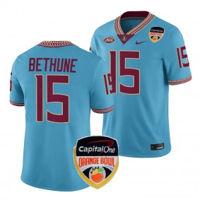 Tatum Bethune 2023 Orange Bowl Florida State Seminoles #15 Jersey Blue Men's College Football Playoff Shirt