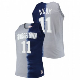 Georgetown Hoyas Akok Akok Navy Gray Tie-Dye Color Crash Men Jersey