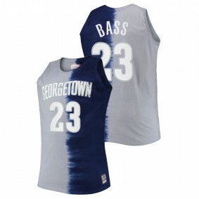 Georgetown Hoyas D'Ante Bass Navy Gray Tie-Dye Color Crash Men Jersey