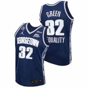 Men Georgetown Hoyas Jeff Green 2021 Navy Equality Honor John Thompson Jr. Jersey