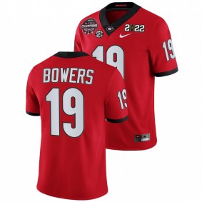 Brock Bowers Georgia Bulldogs 2021-22 CFP National Champions Red #19 Jersey