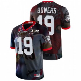 Brock Bowers Georgia Bulldogs 2022 National Championship Black Decisive Highlights #19 Jersey