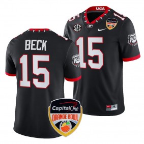 Georgia Bulldogs Carson Beck 2023 Orange Bowl #15 Black College Football Playoff Jersey Men's