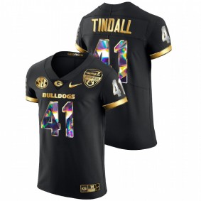 Channing Tindall Georgia Bulldogs 2021 Orange Bowl Black Golden Diamond Edition #41 Jersey