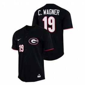 Georgia Bulldogs #19 Cole Wagner College Baseball Black Jersey Full-Button Men