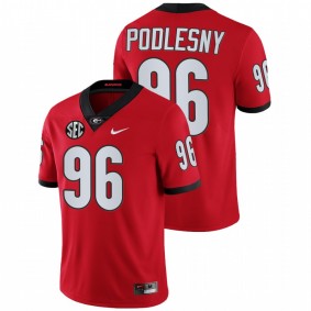 Jack Podlesny Georgia Bulldogs 2021-22 Red College Football Game Jersey