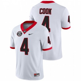 James Cook Georgia Bulldogs 2021-22 White College Football Game Jersey