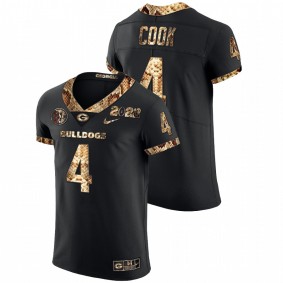 James Cook Georgia Bulldogs 2022 College Football Playoff Black Python Skin #4 Jersey