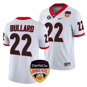 Javon Bullard 2023 Orange Bowl Georgia Bulldogs #22 Jersey White Men's College Football Playoff Shirt