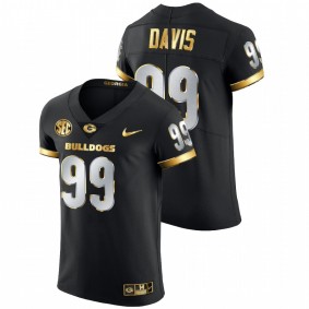 Jordan Davis Georgia Bulldogs Golden Edition Black College Football #99 Jersey