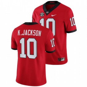 Kearis Jackson Georgia Bulldogs Block Number Font 2022 Red Chick-fil-A #10 Jersey