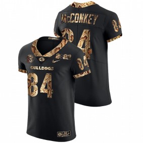 Ladd McConkey Georgia Bulldogs 2022 College Football Playoff Black Python Skin #84 Jersey