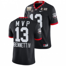 Stetson Bennett Georgia Bulldogs 3-Times CFP National Champions Black MVP #13 Jersey