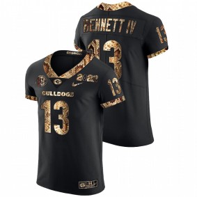 Stetson Bennett Georgia Bulldogs 2022 College Football Playoff Black Python Skin #13 Jersey