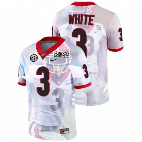 Zamir White Georgia Bulldogs 2022 National Championship White Decisive Highlights #3 Jersey