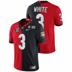 Zamir White Georgia Bulldogs 2022 National Championship Black Split Edition #3 Jersey