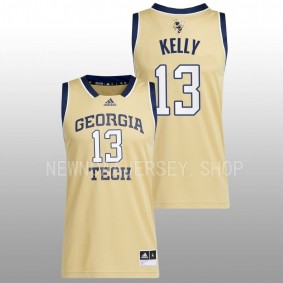 Georgia Tech Yellow Jackets Miles Kelly 2022-23 Beige Swingman Basketball Men Jersey