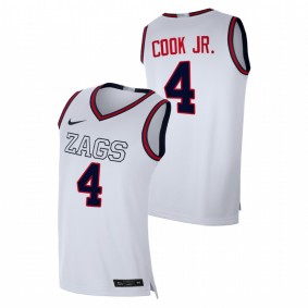 Aaron Cook Jr. Gonzaga Bulldogs 2020-21 White Replica College Basketball Jersey