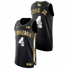 Aaron Cook Jr. Gonzaga Bulldogs Black Golden Edition College Basketball Jersey