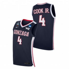 Aaron Cook Jr. Gonzaga Bulldogs Navy 2021 March Madness Final Four WCC Jersey