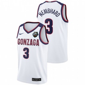 Men Gonzaga Bulldogs #3 White Andrew Nembhard Limited 2021 WCC Mens Basketball Conference Tournament Champions Jersey