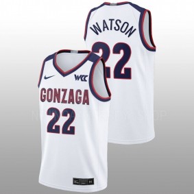 Anton Watson #22 White Gonzaga Bulldogs 2022-23 College Basketball Jersey