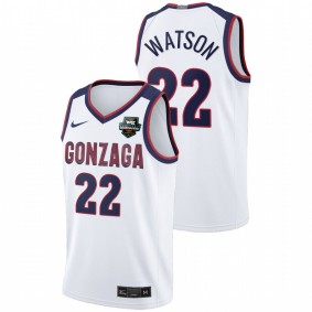 Men Gonzaga Bulldogs #22 White Anton Watson Limited 2021 WCC Mens Basketball Conference Tournament Champions Jersey