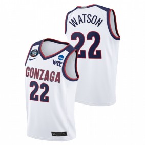 Anton Watson Gonzaga Bulldogs White 2021 March Madness Final Four WCC Jersey