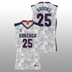 Gonzaga Bulldogs Colby Brooks White 2022 Carrier Classic Armed Forces Day Men Jersey