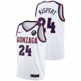 Men Gonzaga Bulldogs #24 White Corey Kispert Limited 2021 WCC Mens Basketball Conference Tournament Champions Jersey