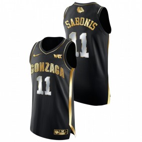 Domantas Sabonis Gonzaga Bulldogs Black Golden Edition College Basketball Jersey