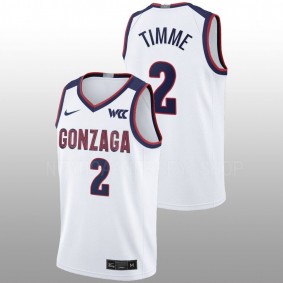 Drew Timme #2 White Gonzaga Bulldogs 2022-23 College Basketball Jersey